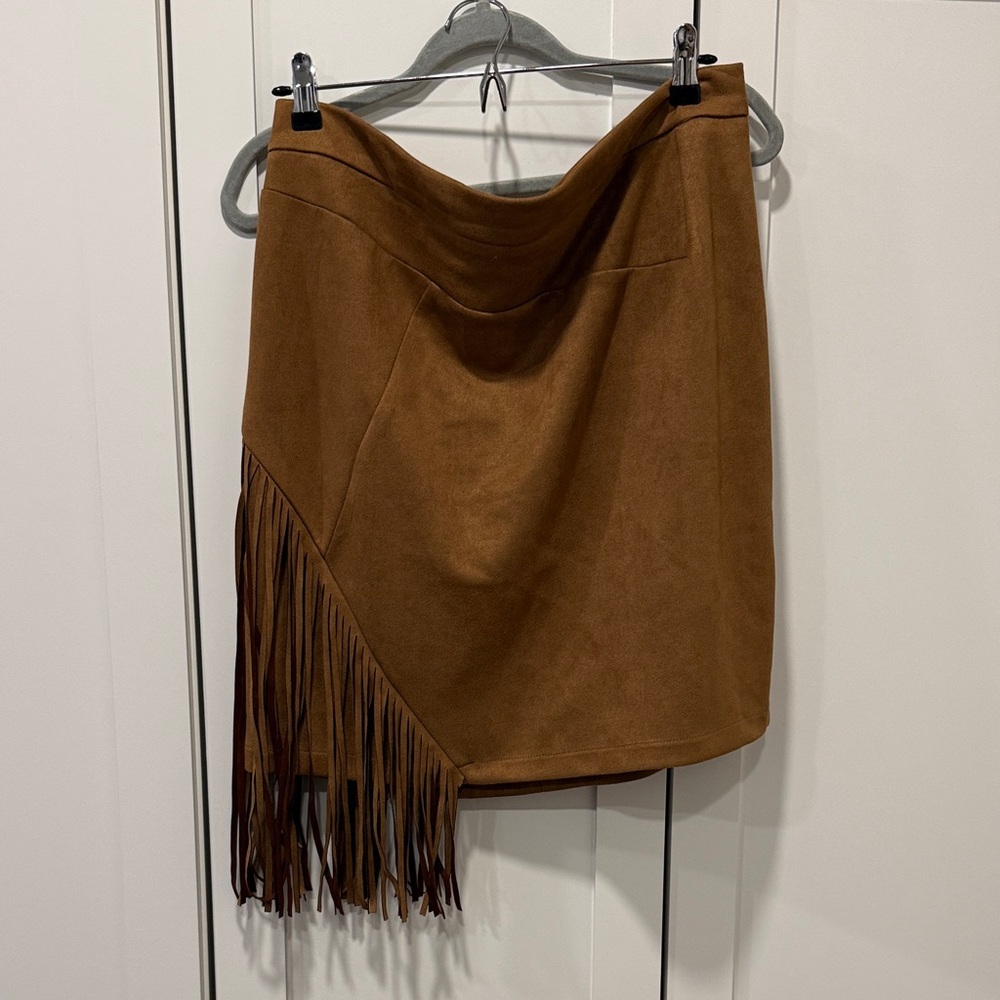 Brown Fringe Women's Skirt